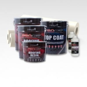 Contents - 20m2 Cromar Pro GRP Roofing Kit 2 layer x 450g