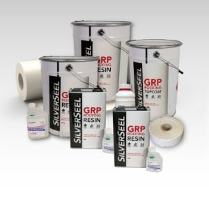 Contents - 35m2 Silverseel Fire retardant Fibreglass Roofing Kit 450g