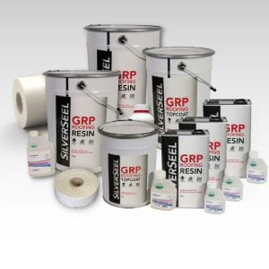 Contents - 40m2 Silverseel Fire retardant Fibreglass Roofing Kit 450g