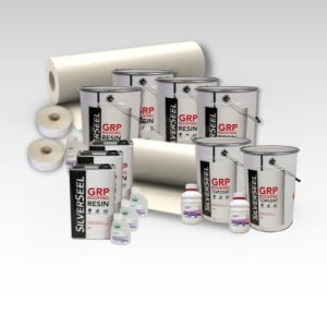Contents - 70m2 Silverseel Fire retardant Fibreglass Roofing Kit 450g