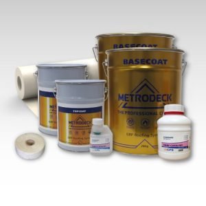 Contents - 15m2 Metrodeck Fire Rated Fibreglass Roofing Kit 2 x 450g