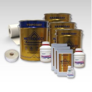 Contents - 30m2 Metrodeck Fire Rated Fibreglass Roofing Kit 2 x 450g