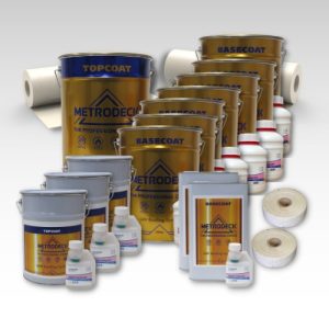 Contents - 60m2 Metrodeck Fire Rated Fibreglass Roofing Kit 2 x 450g
