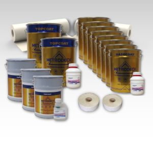 Contents - 90m2 Metrodeck Fire Rated Fibreglass Roofing Kit 600g