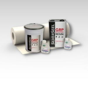 Contents - 2.5m2 Silverseel Fire retardant Fibreglass Roofing Kit 600g