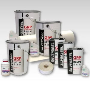 Contents - 30m2 Silverseel Fire retardant Fibreglass Roofing Kit 600g