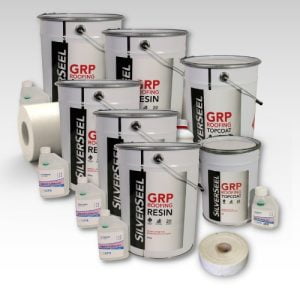 Contents - 40m2 Silverseel Fire Retardant Fibreglass Roofing Kit 2 x 450g