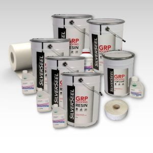Contents - 45m2 Silverseel Fire retardant Fibreglass Roofing Kit 600g