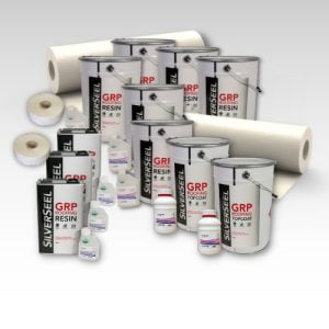 Contents - 70m2 Silverseel Fire retardant Fibreglass Roofing Kit 600g