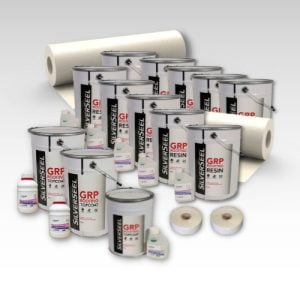 Contents - 80m2 Silverseel Fire Retardant Fibreglass Roofing Kit 2 x 450g
